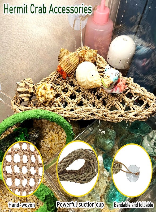 Delllala Hermit Crab Ladder Climbing Toy|Hermit Crab Decoration Tank Accessories，Reptile Habitat Decor with Climbing Hammock Toys for Leopard Gecko，Lizards, Tarantulas - Image 4